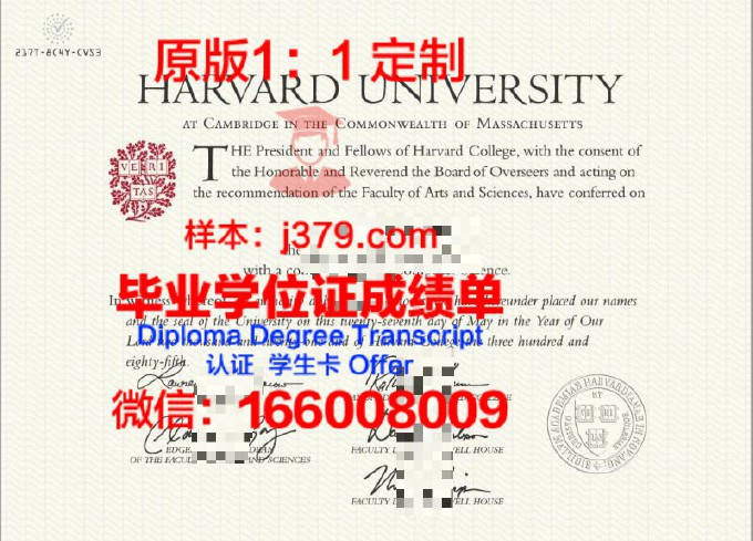 哈佛大学毕业证diploma